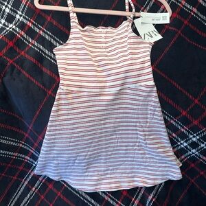 Zara Red and White Striped Sundress